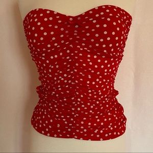 Polka Dot Strapless Top